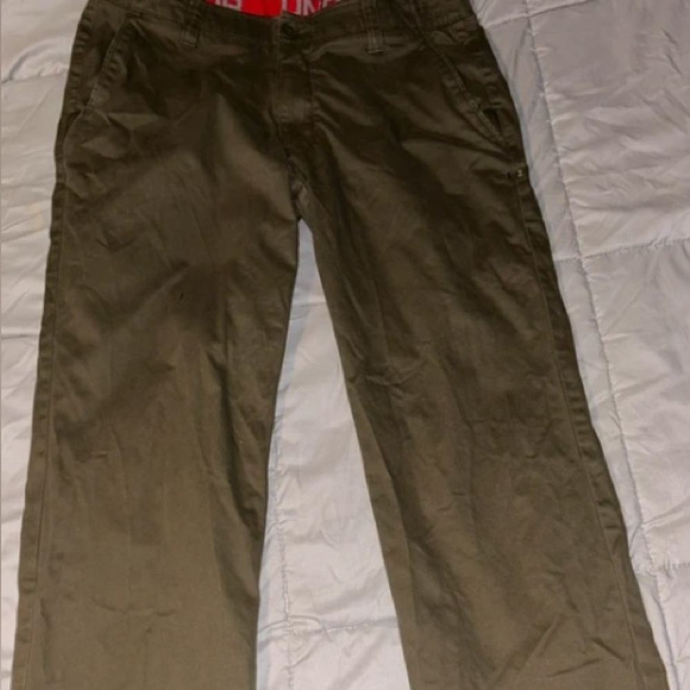 Men's Olive Green Casual Chino Pants